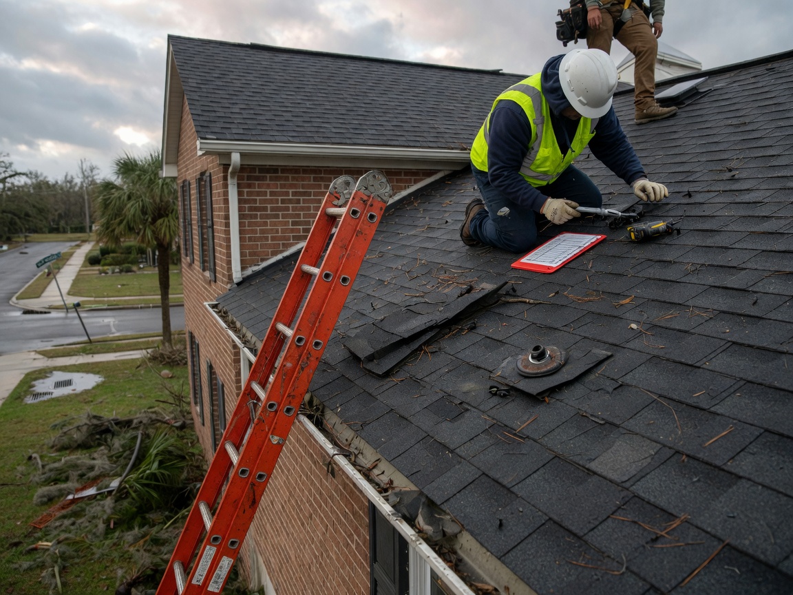 Checking Roof Fasteners After High Winds from Coastal Storms