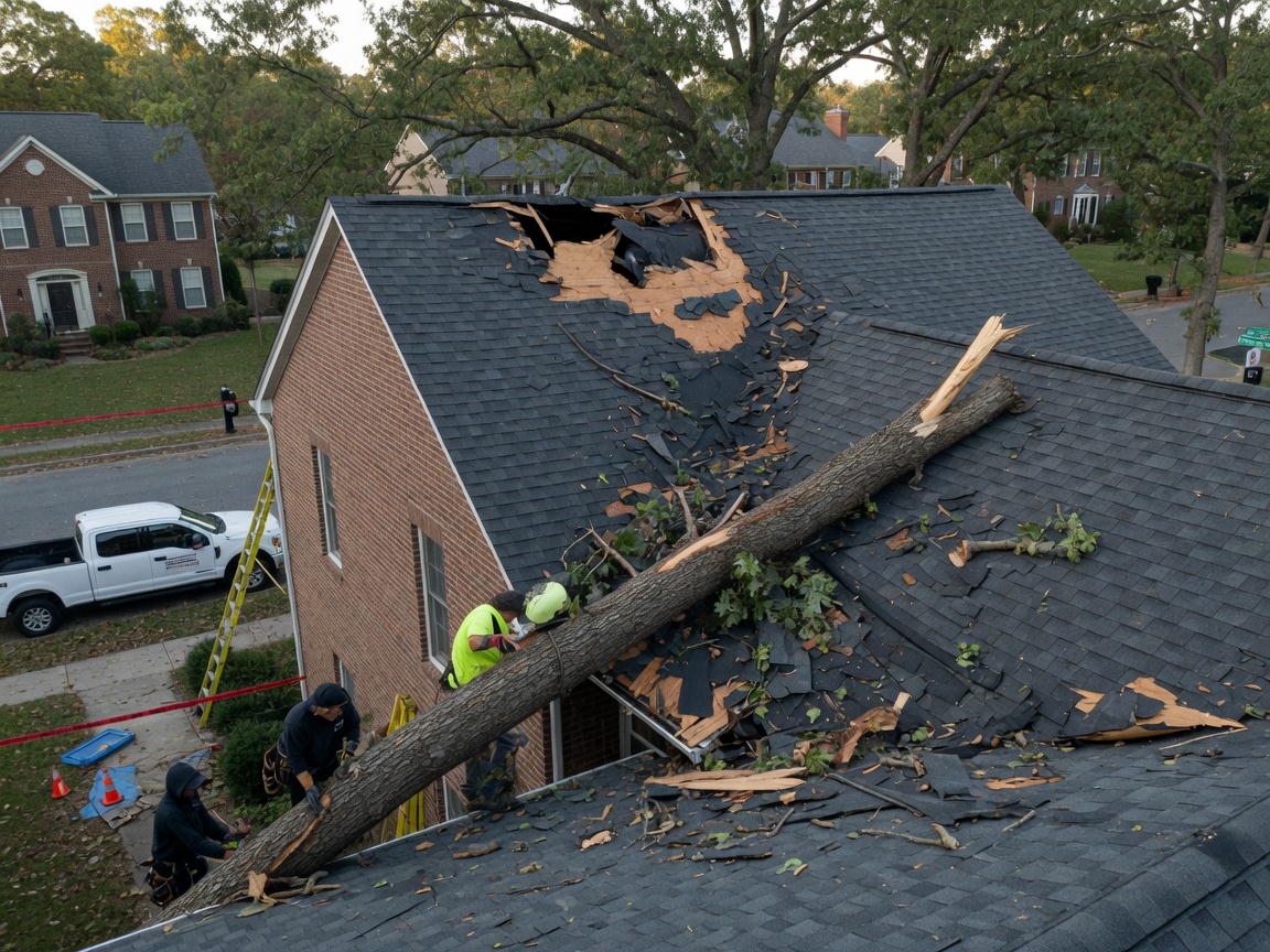 Handling Roof Damage from Falling Limbs in Loudoun County